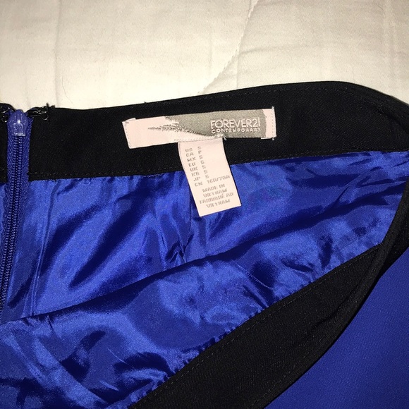 Black and Blue Knee Length Pencil Skirt - Picture 3 of 4